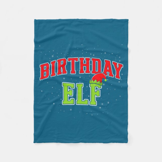 Birthday Elf Christmas Family Matching Group Xmas  Fleecedecke (Vorderseite)