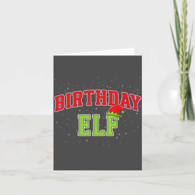 Birthday Elf Christmas Family Matching Group Xmas  Karte (Vorderseite)