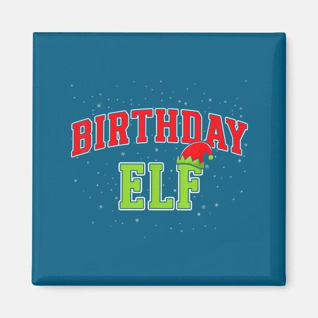 Birthday Elf Christmas Family Matching Group Xmas  Magnet (Vorne)