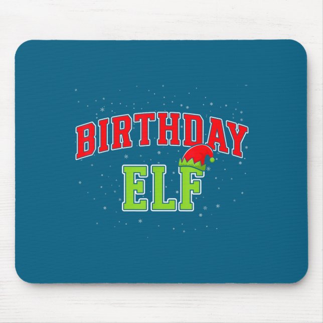 Birthday Elf Christmas Family Matching Group Xmas  Mousepad (Vorne)