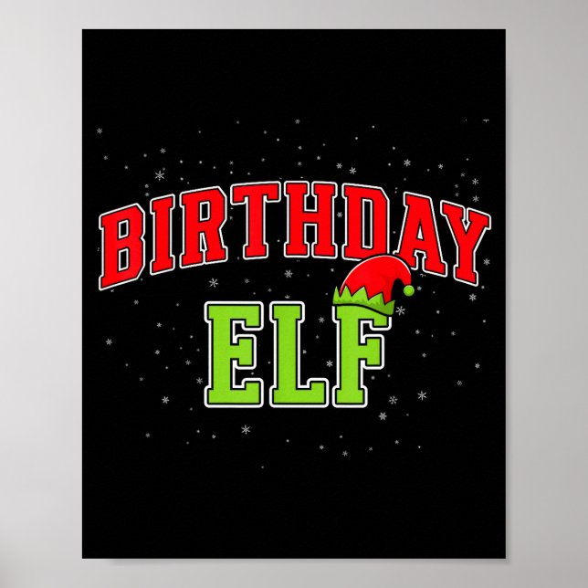 Birthday Elf Christmas Family Matching Group Xmas  Poster (Vorne)