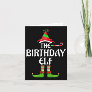 Birthday Elf Matching Family Group Weihnachts-Part Karte