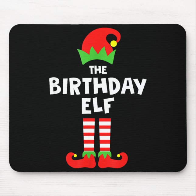Birthday Elf Matching Group Family Holiday Christm Mousepad (Vorne)