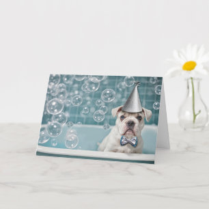 Birthday English Bulldog Niedlich und lustig in Ba Karte