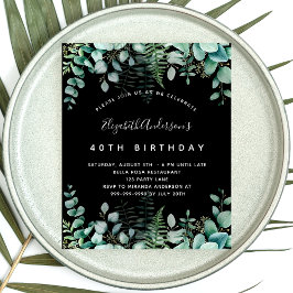 Birthday Eucalyptus black budget Flyer
