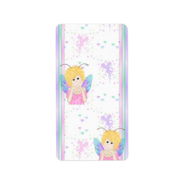 Birthday Fairy Miniature Candy Bar Wrappers Adressaufkleber (Vorne)