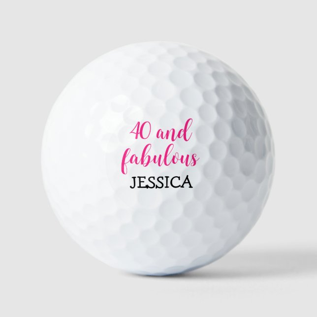 Birthday Female Golfer Funny 40. glücklich 40 Golfball (Vorderseite)