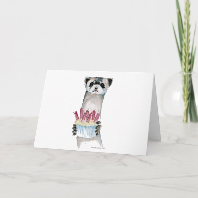 Birthday Ferret Karte (Vorderseite)