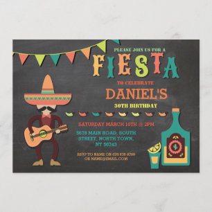 Birthday Fiesta Mexico Man Party Einladung