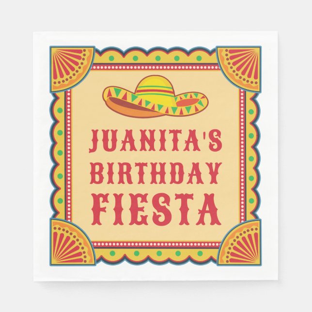 Birthday Fiesta Napkins Serviette (Vorderseite)
