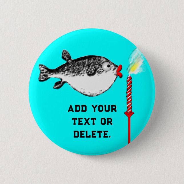 Birthday Fish Wish Button (Vorderseite)