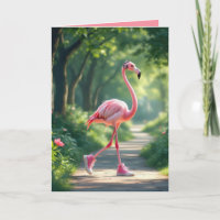 Birthday Flamingo Tragen Kopfhörer und Sneakers