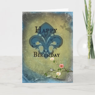Birthday Fleur de Lis Karte