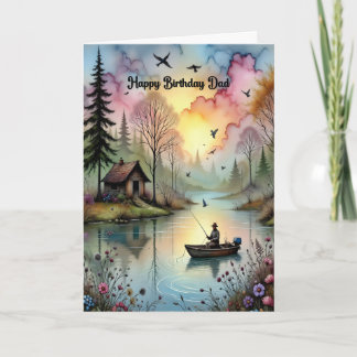 Birthday for Dad with Fisherman Karte