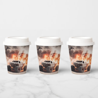 birthday for kids boys party car monster truck pappbecher