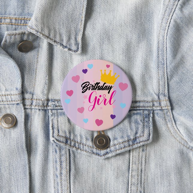 Birthday for little girls button (Beispiel)