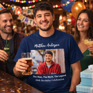 Birthday Foto man Mythos Legende Name Spaß blau T-Shirt
