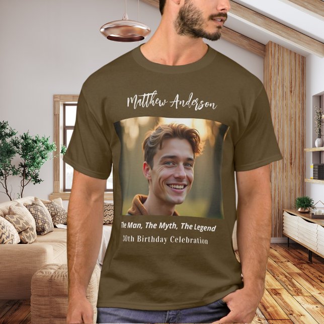 Birthday Foto man Mythos Legende Name Spaß braun T-Shirt (Von Creator hochgeladen)