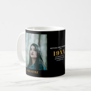 Birthday Foto Vorlage Elegante Chic Gold Schwarz Kaffeetasse