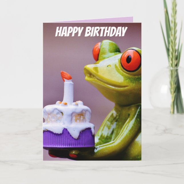 BIRTHDAY FROG FUNNY GREETING CARDS KARTE (Vorderseite)