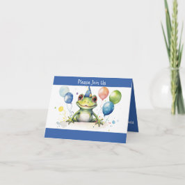 Birthday Frog mit Ballons Einladung