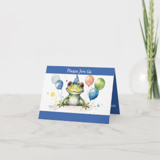 Birthday Frog mit Ballons Einladung