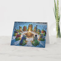 Birthday Frogs Ansammlung Rund um ein Campfeuer