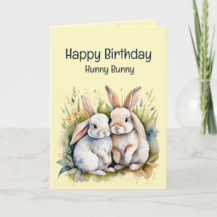 Birthday Fun Sweetheart Hunny Bunny Animal Art Karte