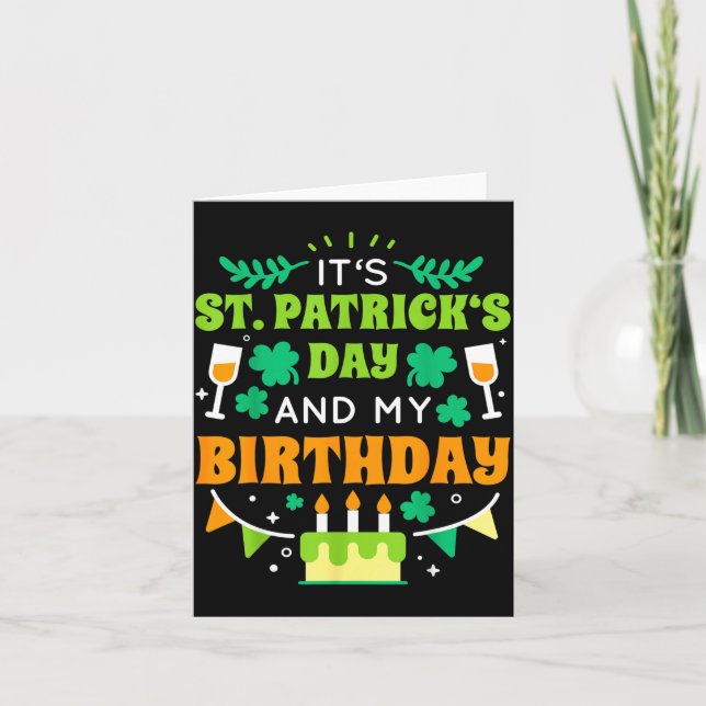 Birthday Funny Born On St Patricks Day 2020  Karte (Vorderseite)