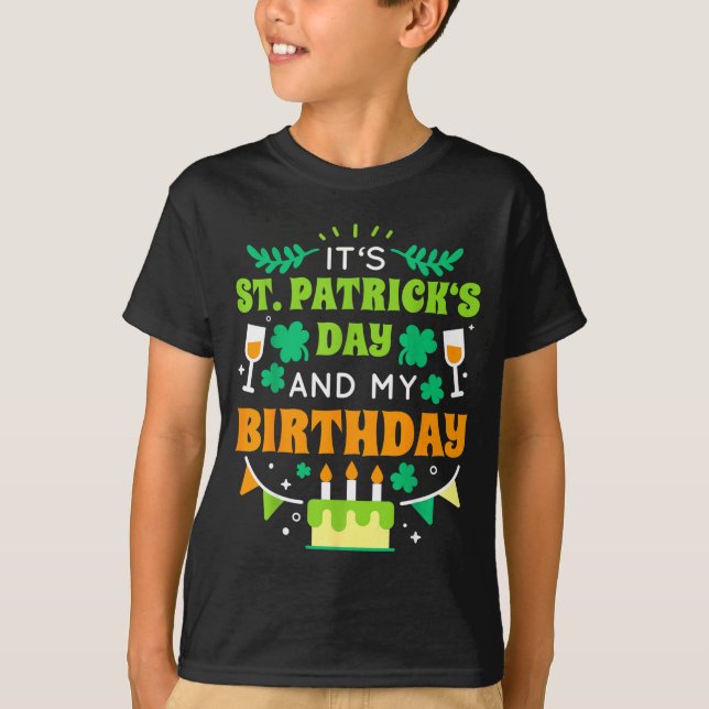 Birthday Funny Born On St Patricks Day 2020  T-Shirt (Vorderseite)