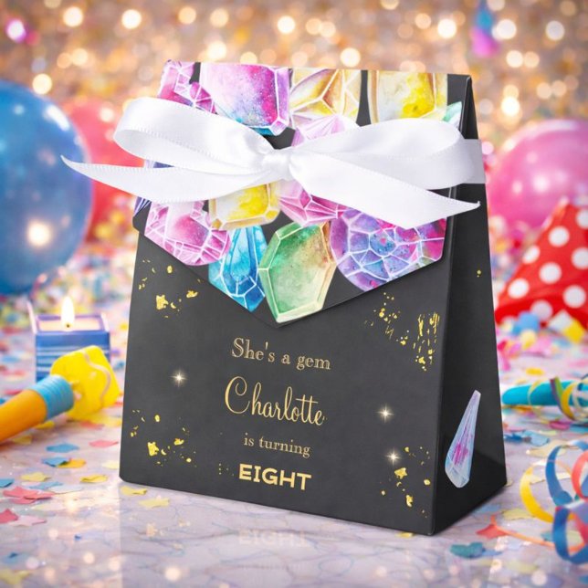 Birthday Gem Party Crystals Girl's Aquarell Geschenkschachtel (Von Creator hochgeladen)