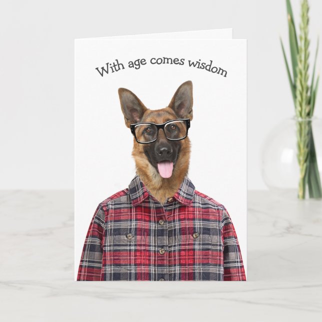 Birthday German Shepherd Hunde Humor Karte (Vorderseite)