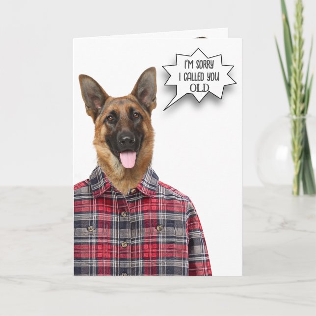 Birthday German Shepherd Hunde Humor Karte (Vorderseite)