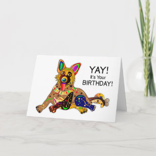 Birthday German Shepherd Kaleidoscope Collection Karte