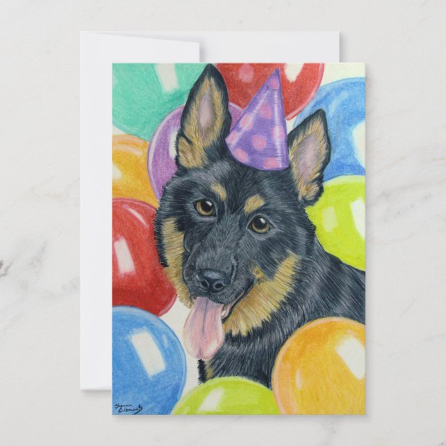 Birthday German Shepherd Karte (Vorderseite)