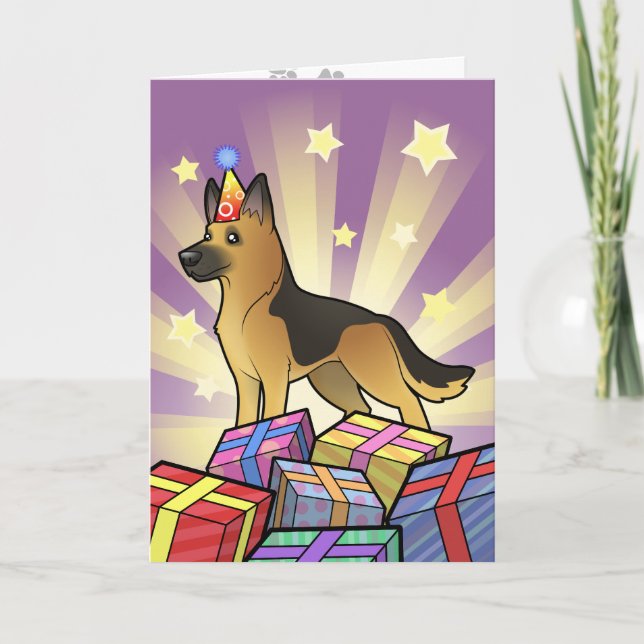 Birthday German Shepherd Karte (Vorderseite)