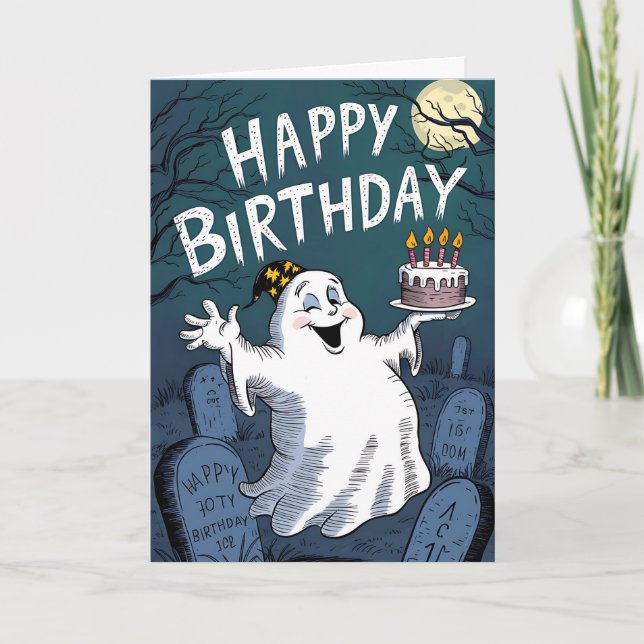 Birthday Ghost Karte (Vorderseite)