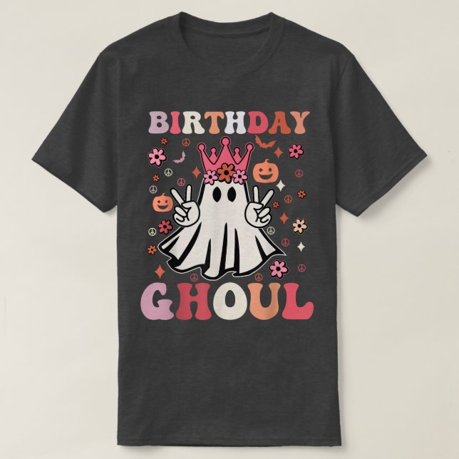 Birthday Ghoul Niedlich Ghosts Boo Retro Groovy Bl T-Shirt (Design vorne)