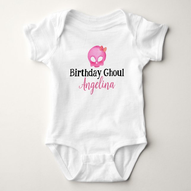 Birthday Ghoul Skeleton Baby Party Shirt Bodysuit (Vorderseite)
