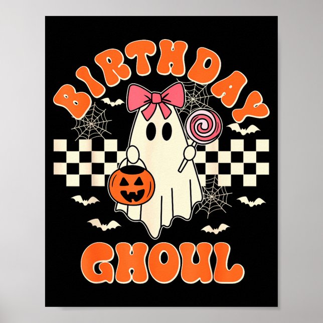 Birthday Ghoul Soky Season Groovy Halloween Kids G Poster (Vorne)