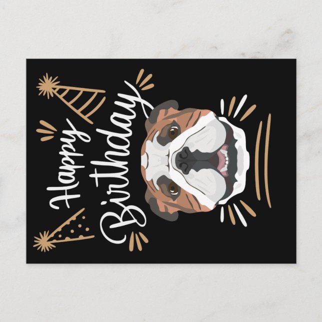Birthday Gift English Bulldog Postkarte (Vorderseite)