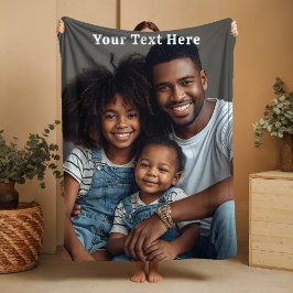 Birthday Gift for Dad Fleece Blankets Photo Text