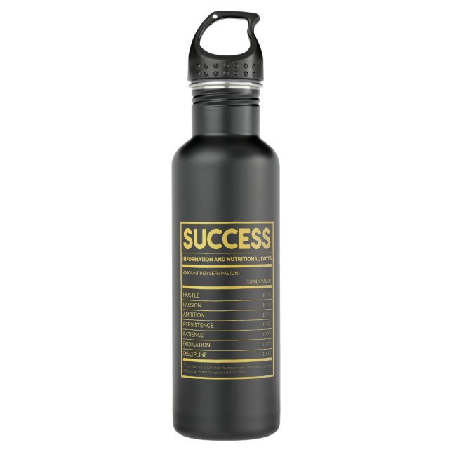 Birthday Gift Success Nutritional Facts Edelstahlflasche (Vorderseite)