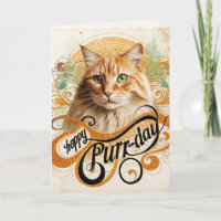 Birthday Ginger Cat Abstrakt