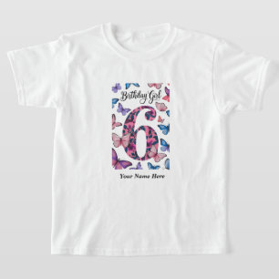 Birthday Girl 6. Geburtstag Shirt Design mit rosa