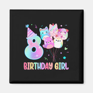 Birthday Girl 8. Geburtstag Squish Squad Mallow Gi Magnet
