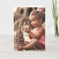 Birthday Girl Admiring a Seashell