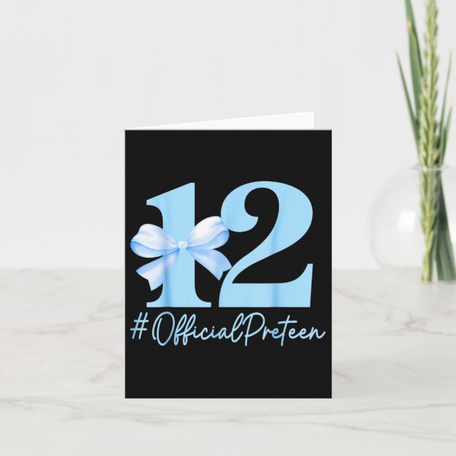 Birthday Girl Blue Coquette Bow 12 Jahre Altes Off Karte (Vorderseite)