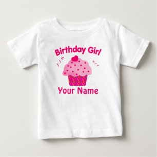 Birthday Girl Cupcake Personalisiert T Shirt