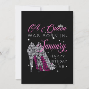Birthday Girl Eine Königin war im Januar Geboren Ankündigung